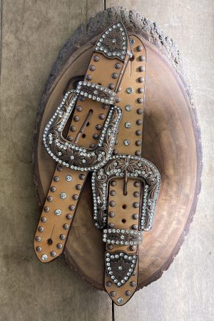 Correia de espora Com strass Boots Horse cor:Marrom Claro