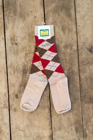 Meia Escocesa INSTEP Bege/Vermelho