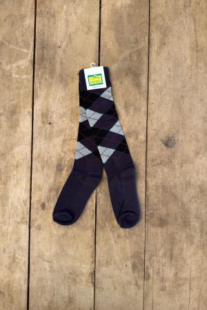 Meia Escocesa INSTEP Cinza/Azul Marinho