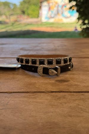 Bandinha de Chapéu com Strass Boots Horse Cor:Preto
