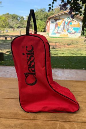 Sacola de Nylon para Bota Vermelho e Preto