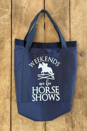 Bolsa Barão Horsewear cor:Azul Marinho Estampa Santo Horse Shows