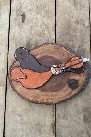 Correia de Espora AL Couro Virado Boots Horse cor:Marrom Escuro