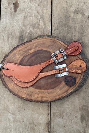 Correia de Espora AL Lisa Com Fivela Importada Quadrada Boots Horse cor:Marrom Claro