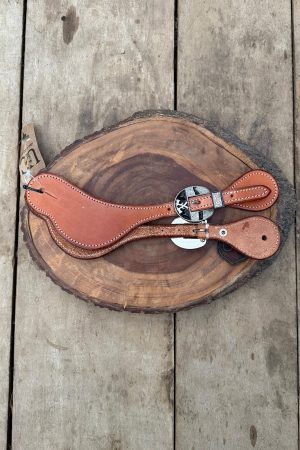 Correia de Espora AL Lisa Com Fivela Importada Machado Duplo Boots Horse cor:Marrom Claro
