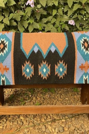 Sobremanta Navajo Lã Boots Horse Cor:Azul/Preto/Marrom