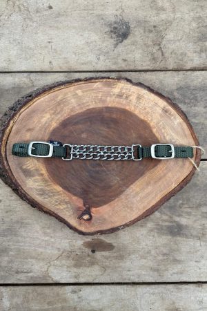 Barbela de Nylon Duas Correntes Cor: Verde Militar